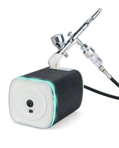 urlifeUmuteエアブラシコンプレッサー静音ミニコンプレッサー3段階エア圧制御軽量小型ダブルアクション口径0.3mmエアコンプレッサーエアーブラシプラモデル長時間塗装