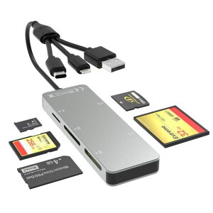 yMFiFؕiz}`[J[h[_[A~5in1SD/microSD/MS/CF/XDJ[h[_[3in1USB-C/Lightning/USB3.0ڑo]iPhone161514131211