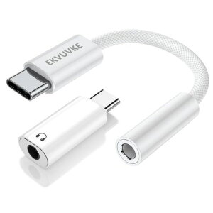 USB-C�C���z���W���b�N�ϊ�2�Z�b�g�C���z���W���b�N�ϊ��^�C�vc3.5mm�Ή�3��4�ɃC���z���ϊ��A�_�v�^�[���ʒ���/�ʘb/���yDAC����/Hi-Fi����16bit/48KHzforiPhone1716