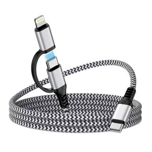GAEF2in1�[�d�P�[�u��iPhone17��14�[�d0.9M�^�C�vC�P�[�u��&���C�g�j���O30WPD�Ή��}���[�d&�����f�[�^�]��iPhone�p+Android�pTypeCLightning��{���
