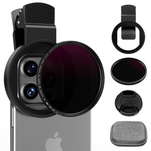 ALILUSSOND2-ND400�t�B���^�[�X�}�z�N���b�v�ɕt��52MMNeutralDensity�t�B���^�[iphone�Asharp�APixel�Asony�ƃt�@�[�E�F�C�ȂǂɑΉ������ʒ����X�}�z�p�J���������Y