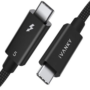 Thunderbolt5�P�[�u��IVANKY240W�}���[�d8K/60Hz�f���o�͍ő�120Gbps�����f�[�^�]��Thunderbolt4/3USB4���ʌ݊�MacBookPro&Air&Neo/Mac