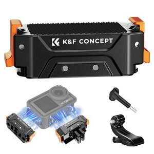K&F CONCEPT Osmo Action 5Pro �p �A�_�v�^�[�}�E���g�N�C�b�N�����[�X�� 1/4�l�W���t�� �}�O�l�b�g�� ���C�A�N�V�����J�����p�}�E���g DJIAction3/DJIAction4�ɑΉ� �O�r�⎩�B��_�Ȃǂ� �A���~������