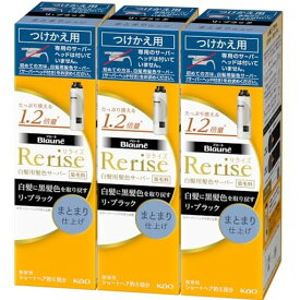リライズ【3点セット】白髪用髪色サーバーリ・ブラック(自然な黒さ)まとまり仕上げつけかえ190gx3個