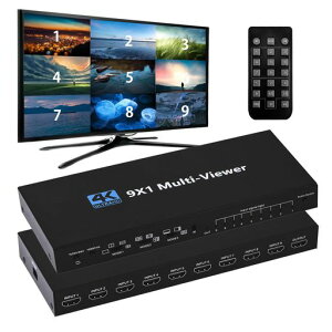 ENBUER HDMI ��ʕ����� 9����1�o�� hdmi��ʕ����ؑ֊� 4K 9x1 ��ʐ؂�ւ��� hdmi 1080P 9��ʓ����\�� �V�[�����X�؂�ւ��}���`�r���[�� DVD �Q�[���@ PS4 Pro Apple TV �}���`�r���[�A�[