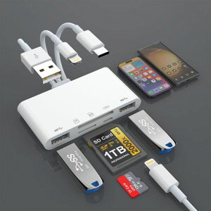 5in1iPhoneSDJ[h[_[y2025MFiFؕiA18ۏ؁zLightning/TypeC/USB3.0J[h[_[USB/SD/microSDϊA_v^0TG@\ݒsvʐ^/rfIǂݏ`