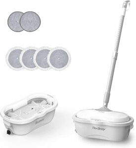 RedkeyM1電動クリーナーモップ雑巾を自動的に洗浄&脱水の電動もっぷ床掃除電動モップ人気スプレーモップコードレス回転モップNEO自動洗浄機能伸縮電動モップ連続稼働時間45分間以上フロ…
