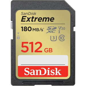 SanDisk (�T���f�B�X�N) 512GB Extreme (�G�N�X�g���[��) SDXC UHS-I �������[�J�[�h - C10/U3/V30/4K/UHD SD�J�[�h - SDSDXVV-512G-GNCIN