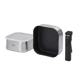 四角いフライパンsutto(スット)フライパンセット4点IH対応ガス火対応着脱式選べるsuttoステンレスシリーズシルバードウシシャ