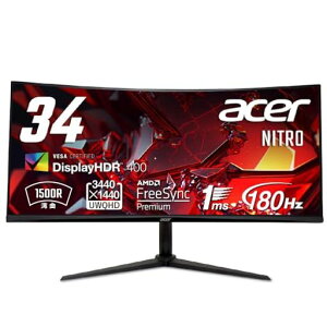 AcerQ[~Oj^[Nitro34C`EgChp1500RUWQHD180Hz1msVESADisplayHDR400HDMI2.0DisplayPort1.4Xs[J[wbhz[q