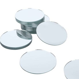 SUPERFINDINGS 30個 ラウンドガラスミラー 壁掛け 鏡 ウォールミラー 丸 ステッカー 壁 貼り付け 剥がせる 割れない 折りたたみ式コンパクトミラーカバーモールド用 インテリア 壁鏡