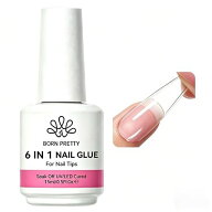 BORN PRETTY ネイルグルー ネイルチップ接着剤 15ml ​​6-IN-1 ネイルチップ用グルー ジェルネイル 透け…