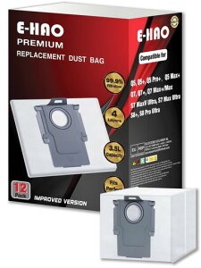 E-HAO 12�p�b�N �g���̂Đ^��_�X�g�o�b�O�����p Roborock S8 Pro Ultra�AS8+�AS7 Max/MaxV Ultra�AQ8/Q7/Q5 Max+�AQ5 Pro+�AQ7+�AQ5+�p