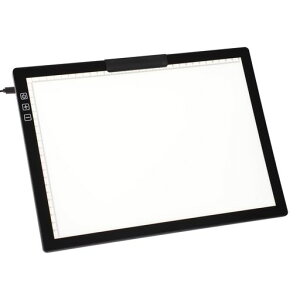 LEDトレース台A4ライトボックスバッテリー内蔵トレース台無段階調光6段階調光ライトテーブル省エネ高輝度超薄型全面フラット傾斜スタンド目盛