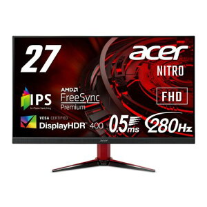 Acer Nitro �Q�[�~���O���j�^�[ 27�C���` IPS ����� �t��HD 0.5ms 240Hz HDMI (280Hz DisplayPort/�I�[�o�[�N���b�N) AMD FreeSync Premium VESA DisplayHDR 400