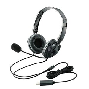 �G���R���w�b�h�Z�b�g�L��USB�}�C�N�����I�[�o�[�w�b�h1.8m�܂��ݎ�40mm�h���C�o�u���b�NHS-HP20UBK
