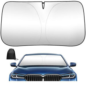 サンシェード車フロント車サンシェード車用サンシェード車フロントガラス用日除け日よけ遮光断熱UVカット紫外線遮蔽プライバシー保護暑さ対策取り付け簡単収納バッグ付き(M135*70cm)