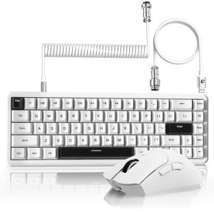 ATTACKSHARKX65HE+R1�Q�[�~���O�L�[�{�[�h�}�E�X�Z�b�g65%���C�����s�b�h�g���K�[RGB8K�|�[�����O���[�g/���y��59g�����}�E�XPAW331118000DPI2.4G/Bluetooth/