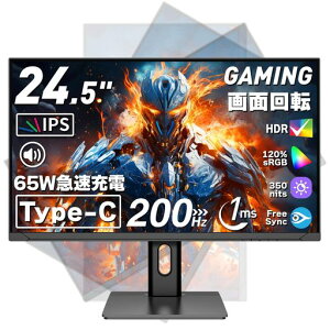 cocopar���j�^�[24.5�C���`Type-CIPS200Hz���P�_�ۏ�120%sRGB350nit1ms��ʉ�]���@�\�X�^���hVESA�Ή�1080p�����FPS�⏕�Q�[�~���O���j�^�[