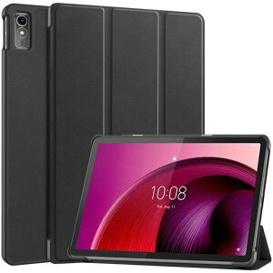 ForLenovoTabM10a5G�P�[�X�yShron�z�O�܂�X�^���h�J�o�[�����^���y�ʃ}�O�l�b�g�I�[�g�X���[�v�P�[�XPU���U�[�J�o�[(�u���b�N)