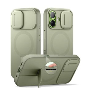 SURITCH���C�P�[�XiPhone17�ƌ݊����ƃJ�����ی�J�o�[&�J�����R���g���[���{�^��&�ƒ����\�ȃX�^���h���h�~�ϏՌ��ی�J�o�[iPhone17�p(�O���[��)