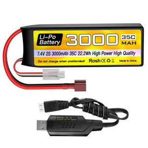 1PCS2SLipo7.4V3000mAh35C�o�b�e���o���hT�v���OUSB�[�d�P�[�u���t���p��RC�����ԃg���b�N���u����DRC�l��]���q��@FPV�h���[��