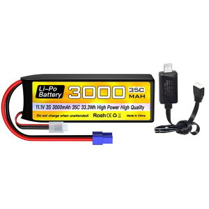 1PCS3SLipo11.1V3000mAh35C�o�b�e���o���hEC3�v���OUSB�[�d�P�[�u���t���p��RC�����ԃg���b�N���u����DRC�l��]���q��@FPV�h���[��
