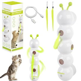 猫おもちゃ電動自動猫じゃらしキャタピラ玩具猫用猫ひとり遊びネコおもちゃ吸盤固定式USB充電式スマートセンサーの起動停止狩猟本能を刺激運動不足解消ストレス解消動く尻尾玩具室内…