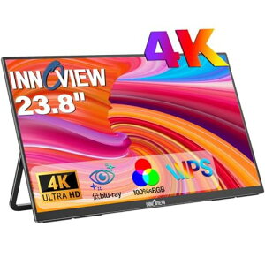 InnoView ���o�C�����j�^�[ 23.8�C���` 4K ���o�C���f�B�X�v���C UHD(3840*2160) 100%sRGB 60Hz �|�[�^�u�����j�^�[ ���� �Q�[�~���O���j�^�[ IPS�t���p�l�� ����� HDR���[�h FreeSync