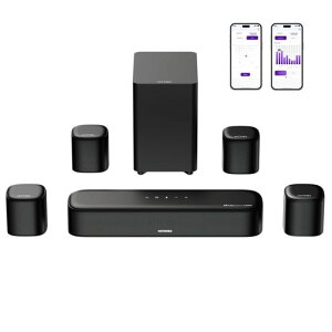 ULTIMEA�T�E���h�o�[7.1chDolbyAtmos350W�T�u�E�[�t�@�[&�T���E���h�X�s�[�J�[�t��HDMIeARC/Bluetooth/��/AUX/USB�Ή�BassMX����APP����Ή��z�[���V�A�^�[