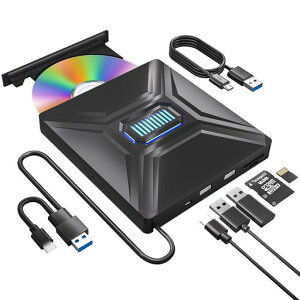 DVDCD�O�t���h���C�u�y6in1���@�\���f���zSD/TF�J�[�h�X���b�g���ځE�O�t��HDD/�}�E�X/�X�}�z�ڑ��EDVD/CD�ǂݏ����Ή��EUSB/Type-C���Ή��E�O�t��dvd�h���C�uWindows/Mac/Linux�Ή�