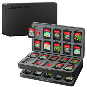 �ySwitch 2�Ή��z JSAUX �Q�[���J�[�h�P�[�X|�Q�[���J�[�h40��+Micro SD40�����[�ESwitch/Lite/OLED�Ή��E�}�O�l�b�g���J�E�n�[�h�V�F�� ���R���[�E���h�~�E�z�R���h�~�E�ϏՌ��E�ی쐫�\�E�u���c