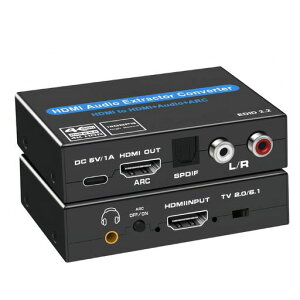 HDMI����������ARC�Ή�4K@60HzHDMI�f�W�^���I�[�f�B�I������5.1chSPDIF���f�W�^��+RCA����L/R+3.5mm�W���b�N�X�e���X�e���I�����o�͉����R���o�[�^�[PS5/FireTV/Blu-ray�Ή�