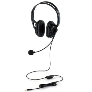 �G���R�� �w�b�h�Z�b�g �L�� �I�[�o�[�w�b�h �}�C�N�t�� 4�� 3.5mm�ڑ� [ �~���[�g�@�\ �{�����[������ �t���L�V�u���A�[�� ] �y�� ��^ ���� 1.8m �u���b�N HS-HP02STBK