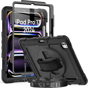 TSQ iPad Pro 13 �P�[�X 2024 M4 �ی� �t�B�����t�����|���[ �V�����_�[�A�C�p�b�h �v�� 13 �C���` �P�[�X �ϏՌ� �Ռ��z�� �X�^���h �n���h�X�g���b�v �X�g���b�v ��] ��� �d���p �h�o �����c