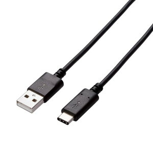 �G���R�� USB�P�[�u�� Type C (USB A to USB C) 0.5m USB2.0�F�ؕi 3A�o�� �ő�480Mbps �u���b�N U2C-AC05NBK