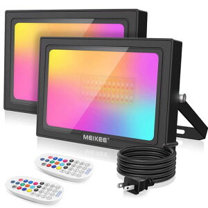 MEIKEE60WRGB������2�Z�b�g3000LM���P�xIP66�h�������R����40��Ɩ����[�h�^�C�}�[�E�������[�@�\�ȃG�lLED���O�������p�o�[�ŔA�N�A���E���Ɩ����䉉�o�p�[�e�B�n���E�B���N���X�}�X�΁c