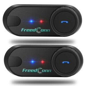 FreedConnT-COMVB�o�C�N�C���J��Bluetooth5.1�ő�3�l�ڑ�800m�������ʘb���y���L�o�C�N�p�C���J��FM���W�I���{�ꉹ���ē����������w�����b�g�Ή��n���Y�t���[�ʘb(2��)