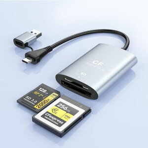�y2026�V�݌v�zCFexpress Type B & SD �J�[�h���[�_ 2 in 1 �A���~�������A�f���A���X���b�gUSB3.2 10Gbps �����]�� CFexpress Type B cf�J�[�h���[�_�[ �A���~�j�E�� �^�C�v cf�J�[�h