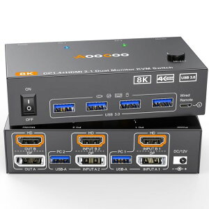 �f���A�� ���j�^�[ KVM �X�C�b�` 2 �|�[�g 8K@60Hz 4K@144Hz HDMI+DP USB 3.0 �X�C�b�` �g���f�B�X�v���C 2 ��̃��j�^�[ 2 ��̃R���s���[�^�[ USB 3.0 �P�[�u�� �L���R���g���[���[�t��