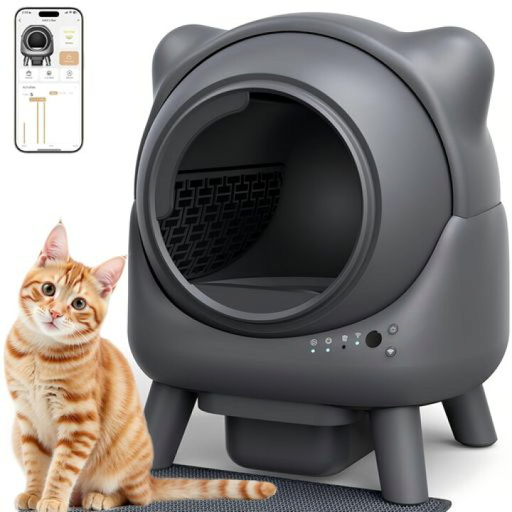 楽天市場】猫自動トイレ大型自動清掃臭いが漏れにくいスマホ管理猫 