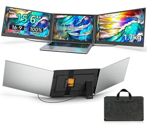 Laptomo �g���v�����j�^�[ 15.6�C���` FHD 1080P IPS �f���A�����j�^�[�m�[�g�p�\�R���p ���o�C�����j�^ 2���/3��ʊg�� �܂肽���ݎ� 180°��] HDMI/Type-C �v���O�A���h�v���C