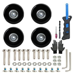 �X�[�c�P�[�X�^�C�������L�b�g4�Z�b�g�ԗ֕�C�É��L���X�^�[�C���L�����[�o�b�ODIY��ւ��m�R�M���t��(�u���b�N-�ԗ֒��a50mm)