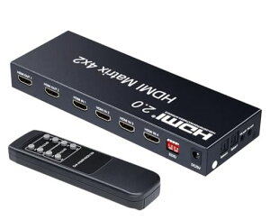 ELEVIEWHDMI�}�g���b�N�X�Z���N�^�[4����2�o�͉�������(���f�W�^��/3.5mm)4K60Hz1080p120Hz�_�E���X�P�[���@�\PS4/PS5/Swich2�Ή��蓮�ؑփ����R��EHD-626Y