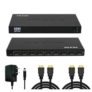 HDMI���z��1����8�o��HDMI�X�v���b�^�[8��ʓ����o��4K30HZ/1080P/HDTV/Xbox/PS5/PS4/PS3/DVD�v���[���[�ȂǑ��l�ȋ@��Ή�(HDMI2.0�P�[�u���AUSB�d���P�[�u���t��)(1����8�o��