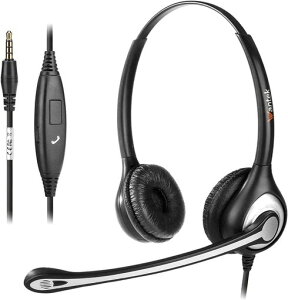 Wantek�w�b�h�Z�b�g3.5mm�����m�C�Y�L�����Z�����O�}�C�N�t���ƃR�[������PC�p3.5mm�w�b�h�z��Web��c�ASkype�A�I�t�B�X�A�ݑ�Ζ��A�r�W�l�X�A�R�[���Z���^�[�ɓK�piPhone�AiPad�A�R���s���[�^�c