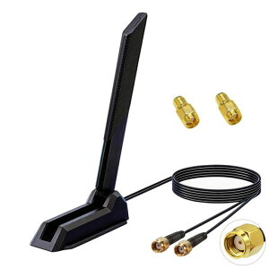AQTAQ �O�t�� WIFI 6E �g���C�o���h�A���e�i (2.4GHZ/5.8GHZ/6GHZ) - RP-SMA �R�l�N�^�A�}�O�l�b�g�x�[�X�t���APC �f�X�N�g�b�v�A�Q�[�~���O WIFI �}�U�[�{�[�h�AWIFI BLUETOOTH