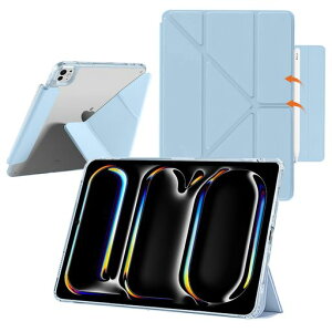 YealRed �P�[�X For iPad Pro 11�C���` (M5/M4) 2025/2024 ���� �^�u���b�g �J�o�[ Y�܂�X�^���h PU���U�[ �N���A PC+TPU ���C�z���o�b�N�� Touch ID�� �I�[�g�X���[�v �@�\�Ή� �������