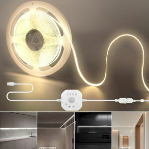 �N���A�q��(Clearhill)���[�V�����Z���T�[COB LED 5V USB�X�g���b�v���C�g 5M �i�`�������z���C�g 4000K, ���ԁE��ԏƖ����[�h, 4�̃^�C�}�[�I�t���[�h�t��, 320LEDs/M
