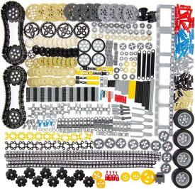 844ピーステクニックパーツギア車軸セットレゴブロック、ホイールチェーンリンクピンコネクタージョイントトラックタンクホイールショックアブソーバーステアリングシャフトMocSTEMROBOT…